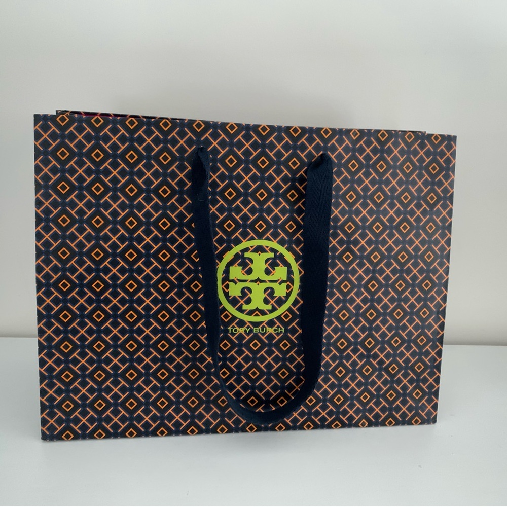 Tory Burch Orange and Blue Tote Bag 12” x 9” x 5”